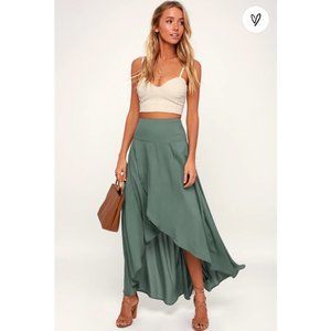 NWT Lulu's Ambrosio High-Low Maxi Skirt